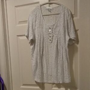 White Textured Women Top